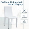 thumbnail image 4 of StnTalk Dining Chairs Set of 4, White Faux Leather Upholstered Kitchen Chairs with Metal Legs, Modern Parsons Dining Room Chairs for Dining Table, Easy Assembly, 4 of 7