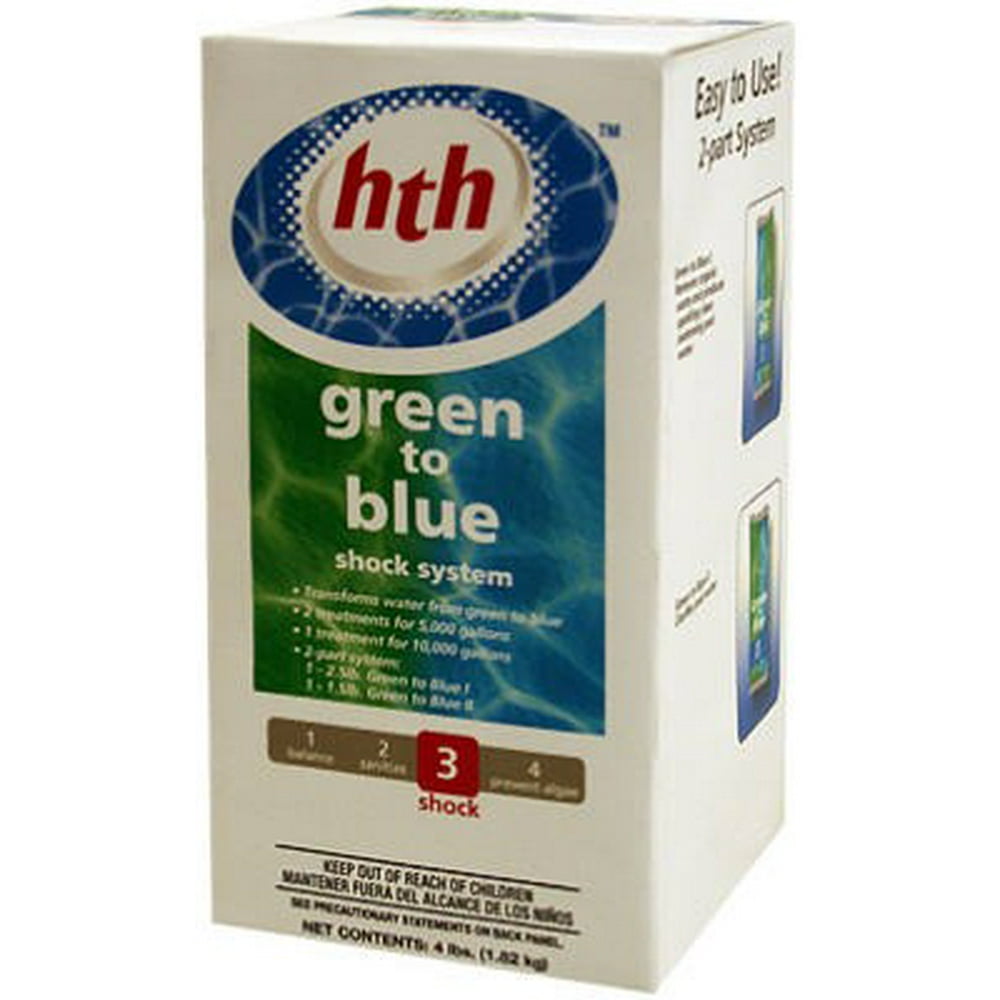 hth super green to blue shock system for swimming pools 7.2 lbs