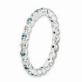 thumbnail image 3 of 925 Sterling Silver Stackable Expressions Blue Topaz & Diamond Ring Size: 5; for Adults and Teens; for Women and Men, 3 of 5