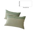 thumbnail image 3 of Home Savings Items !Amvlyk Plaid Pillow Shams Checkered Pillowcase Ginghams Pillow Covers Standard Size Pillow Cases Soft Breathable Pillow Cases Set Of 2 Retro Farmhouses Pillowcase,Green, 3 of 6