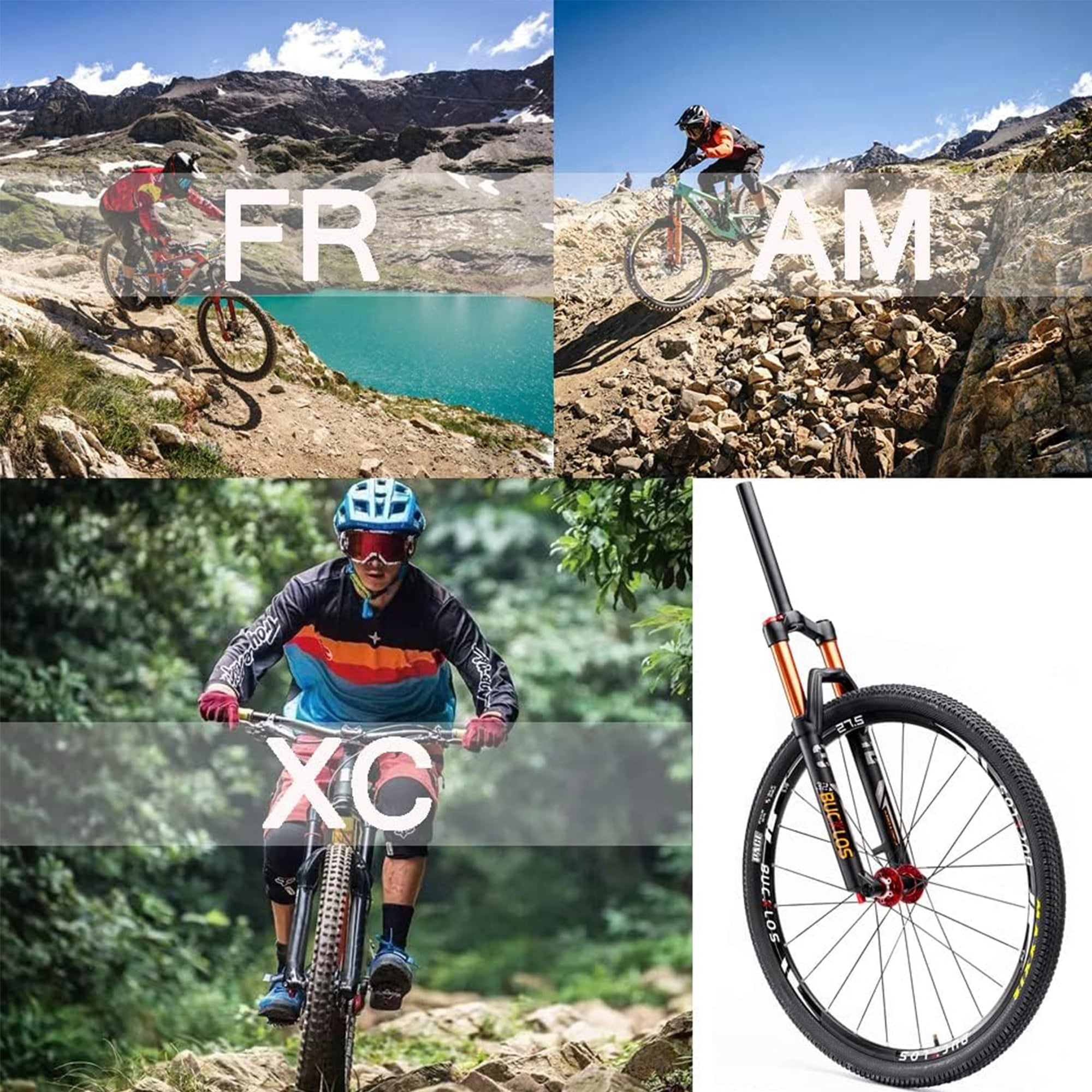 Fork 120mm BUCKLOS 120mm Travel MTB Fork Fits