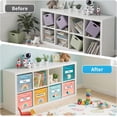 thumbnail image 3 of Godery 11" Collapsible Fabric Storage Cube Bin with Handles, Closet & Playroom Organizer Bins, Rainbow (6 pack), 3 of 8