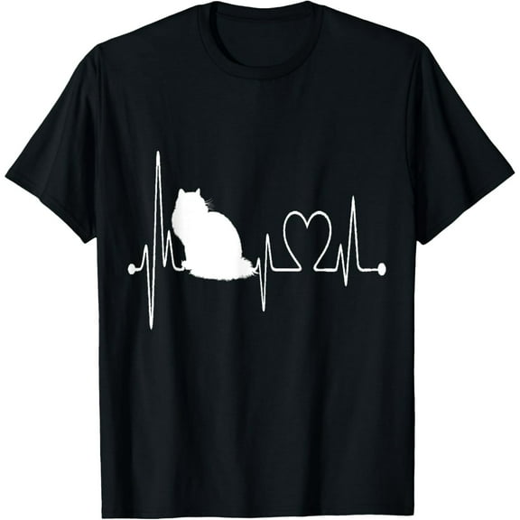 Ragdoll Cat Heartbeat EKG Funny I Love My Ragdoll Cat T-Shirt