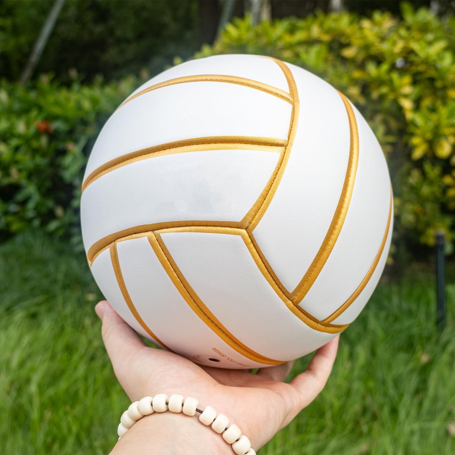 Golden White Volleyball for Outdoor Indoor Beach Game, Soft Touch