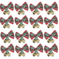 thumbnail image 1 of Paquete de 16 lazos de Navidad con campanas, Mini lazo de Navidad, manualidad para regalo, adorno, decoración colgante para árbol de Navidad, 1 of 5