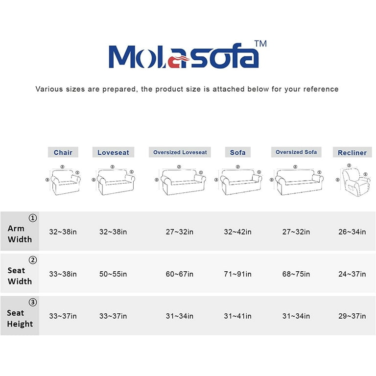 molasofa Sofa Covers - Couch Cover for Leather Couch, Soft Sofa Covers with Leather-Like Quality. Washable, Non-Pilling, Non-Slip 1-Piece Couch