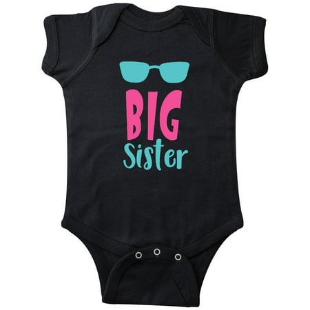 

Inktastic Big Sister Older Sister Sunglasses - Blue Pink Gift Baby Girl Bodysuit