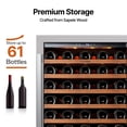 thumbnail image 5 of Ca'Lefort 24 inch Wine Cooler Refrigerator, 61 Bottle Under Counter Wine Fridge with Double Glass Door for Home/Office,  Built-in & Freestanding, 5 of 10