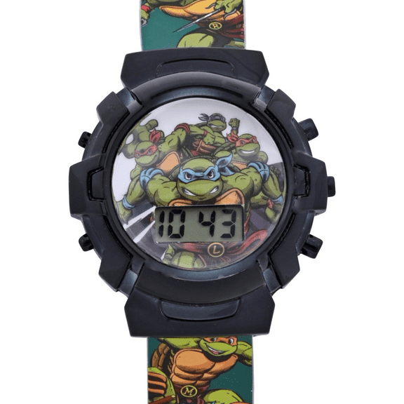 Nickelodeon Teenage Mutant Ninja Turtles Child Unisex LCD Watch Light-up Dial Silicone Strap (TMR4103WM)