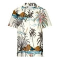 thumbnail image 4 of Lovskoo 2024 Women's Hawaiian Shirts Floral Printed V Neck Shirts Summer Soft Short Sleeve Button Down Shirts White L, 4 of 5