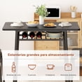 thumbnail image 4 of Mesa Comedor con 2 Sillas, Juego de Mesa de Comedor para 2 Personas con Estante Mesa de Cocina con Estructura Metálica, Comedor Pequeño para Departamento, y Desayunador, Negro, 4 of 13