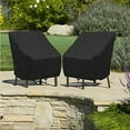 thumbnail image 4 of Outdoor Stackable Chair Covers Waterproof 210D - Patio Furniture Covers for Stacking Chairs, All Weather Protection Fits 33.46"L x 31.5"W x 36.02"H Dining Lounge Chairs, Black Garden Chair Covers, 4 of 8