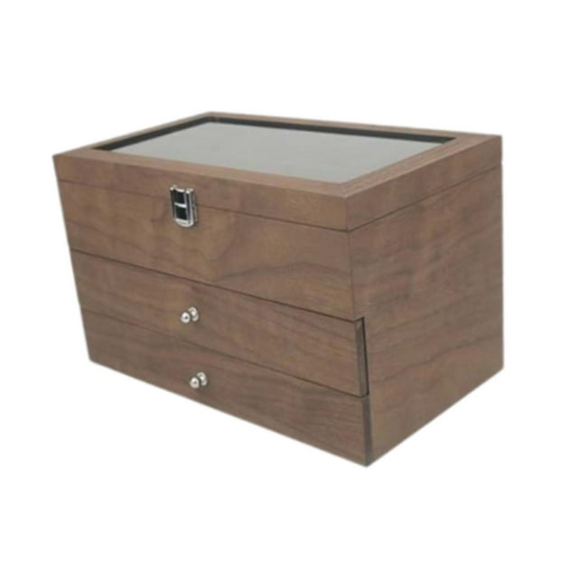 Caja organizadora de gafas de sol de madera, cajón de exhibición, estuche de almacenamiento con múltiples ranuras, estuche de exhibición de diseño ret 18 ranuras