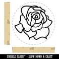 thumbnail image 2 of Blooming Open Rose Flower Outline Self-Inking Rubber Stamp Ink Stamper - Orange Ink - Medium 1 Inch, 2 of 7