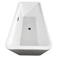 thumbnail image 3 of Emily 69 Inch Freestanding Bathtub in White with Floor Mounted Faucet, Drain and Overflow Trim in Matte Black, 3 of 4