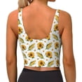 thumbnail image 2 of Bixox Women's Corn Sunflowers Pattern Fitness Navel Tank Top U-Back Yoga Tank Top Sweatshirt Sports Bra, 2 of 5