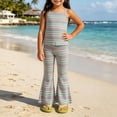 thumbnail image 2 of Agkizg Big Girls Clothing Set Striped 2 Piece Outfit Sleeveless Camisole Flare Pants Set, 2 of 5