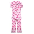 thumbnail image 5 of SwiftWear Halloween Pajamas Women 2 Piece Lounge Set Short Sleeve Henley Top & Capris Cute Pajama Sets, 5 of 6