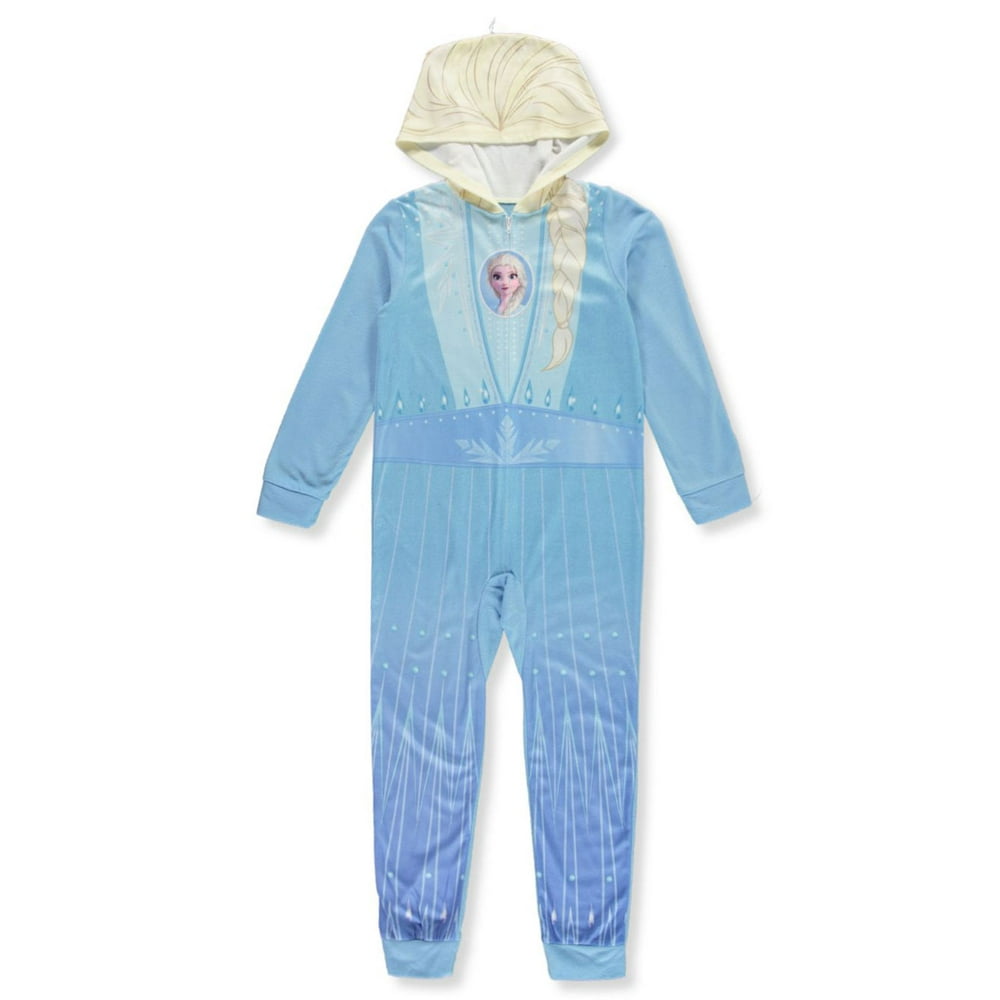 Disney Disney Frozen Girls' Iced Elsa Hooded 1Piece Pajamas (Little Girls)