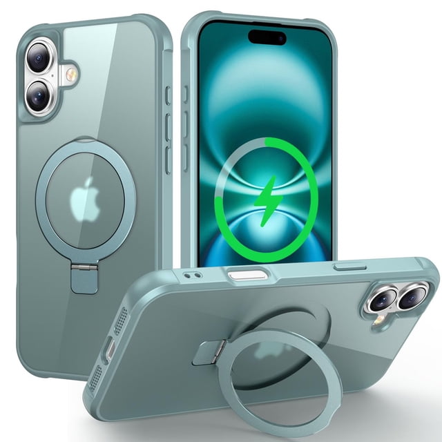 Funda magnética ChaoFeng compatible con iPhone 16, color verde azulado