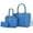Blue, variant on Montana West 3PCS Purses for Women Tote Bag and Wallet Set Shoulder Satchel Handbags