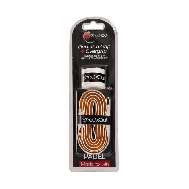 Grip y Overgrip ShockOut Dual Pro blanco naranja con Sistema Combinado de Absorción de Impactos para