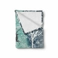 thumbnail image 2 of New Year Soft Flannel Fleece Blanket, Merry Christmas Snowing Woodland Trees and Flying Reindeer Winter Themed Graphic, Cozy Plush for Indoor and Outdoor Use, 50" x 60", Multicolor, by Ambesonne, 2 of 6