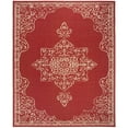 thumbnail image 6 of SAFAVIEH Indoor Outdoor BHS180Q Beach House Red / Creme Rug, 6 of 8