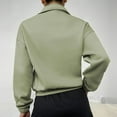 thumbnail image 2 of AKOEE Cotton Sweatshirts Half Zip Pullover Tops for Women Casual Fall Winter Crop Sweater Sportswear with Pocket (XL, Green), 2 of 6
