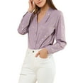 thumbnail image 5 of INSPIRE CHIC Women's Stand Collar Long Sleeve Metallic Stars Shirt M Dark Purple, 5 of 8