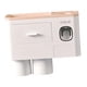 thumbnail image 3 of Soporte de cepillo de de montaje en pared sin perforaciones, exprimidor automático de , estante organizador de , cajón 2 tazas Gloria sostenedor del cepillo de dientes del abs de los pp, 3 of 9