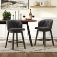 thumbnail image 4 of Costway 4 PCS Counter Height Bar Stools Fabric Upholstered Island Stools with 360° Swivel Seat Gray, 4 of 8