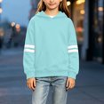 thumbnail image 2 of mgoYE Girls Fashion Hoodies Kids Cute Striped Long Sleeve Tops Hooded Sweatshirts, 2 of 7