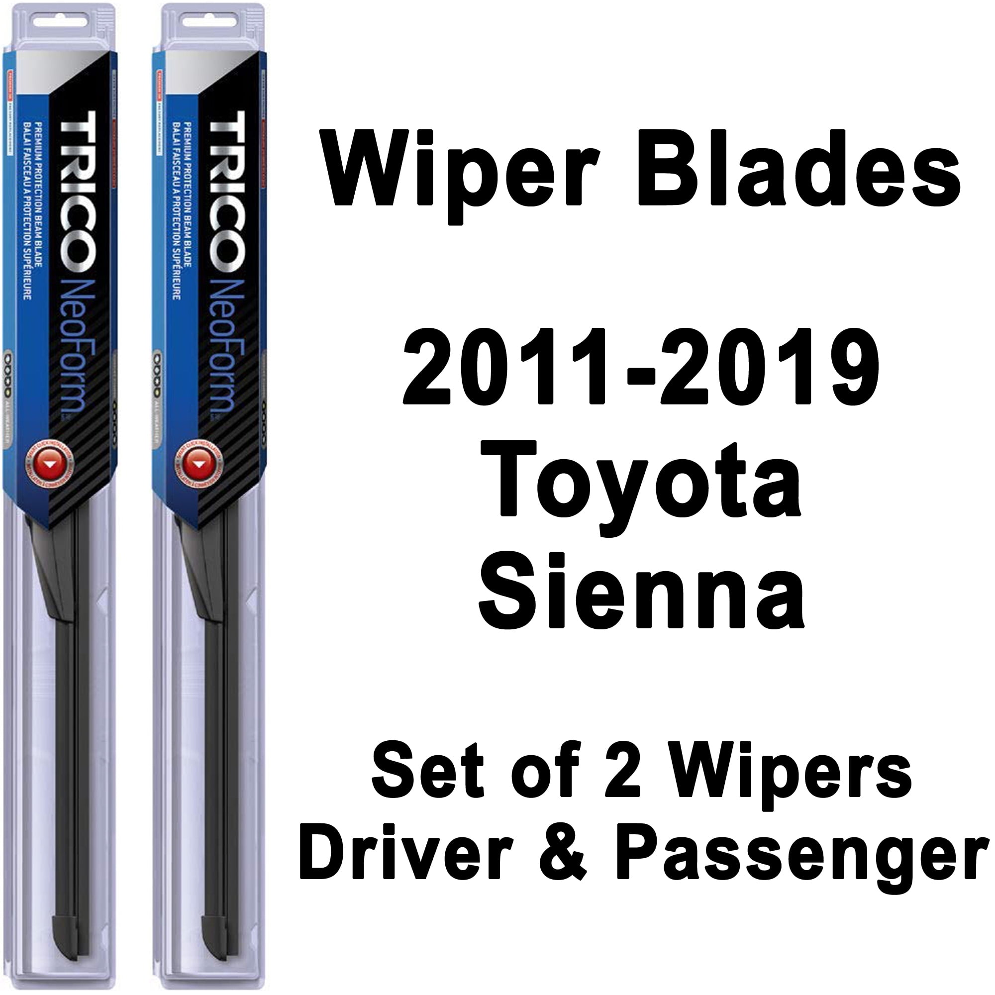 Sienna Wiper Blades (Set 2) 2011 2012 2013 2014 2015 2016 2017 2018 2019