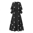 thumbnail image 4 of ZANZEA Women Puff Sleeved Casual Polka Dots Long Dress Muslim Dresses, 4 of 4