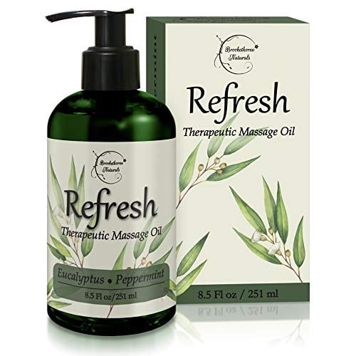 Refresh Massage Oil with Eucalyptus & Peppermint Essential Oils Great