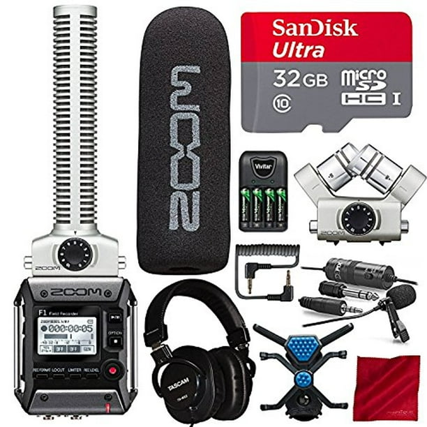 "Zoom F1SP Field Recorder with Shotgun Microphone F1SP Package with 32GB Card, Tascam Mixing