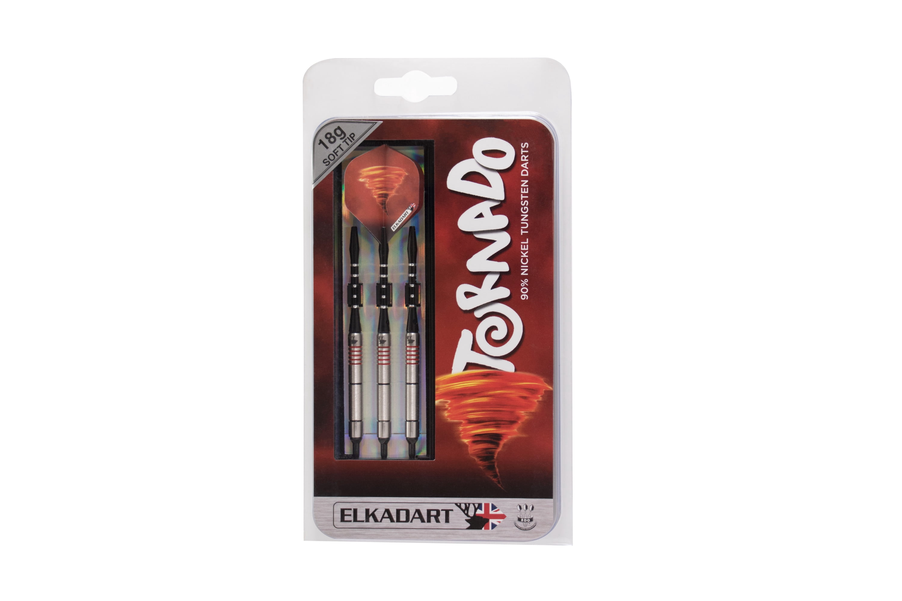 Elkadart Tornado 90% Tungsten Soft Tip Dart Set, Ringed Barrel, 18 Grams