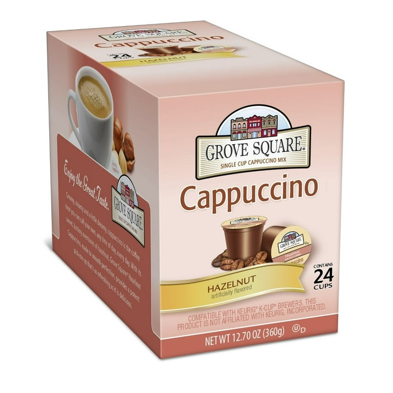 Grove Square Cappuccino Pods, Caramel, Single Serve (Pack of 24) (Packaging  May Vary)