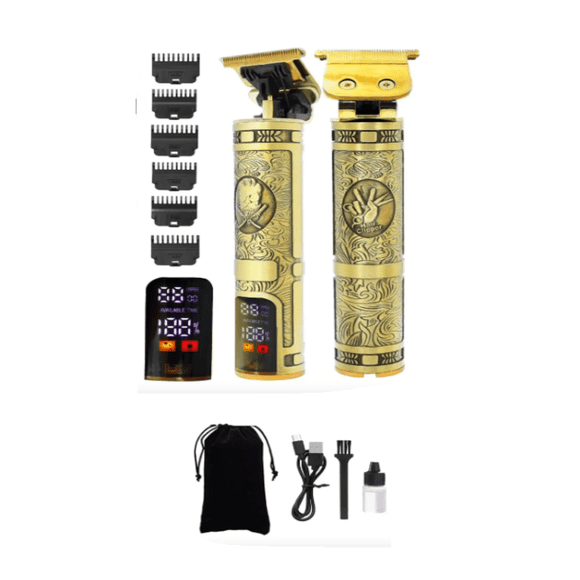 Rasuradora Inalámbrica Recargable Kit Cortadora Profesional Malubero Dorado