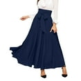 thumbnail image 1 of Kcodviy Justaucorps Élégant Taille Haute pour Femmes avec Jupe Nouée devant Jupe Plissée Cintre Jupes Maxi, 1 of 7