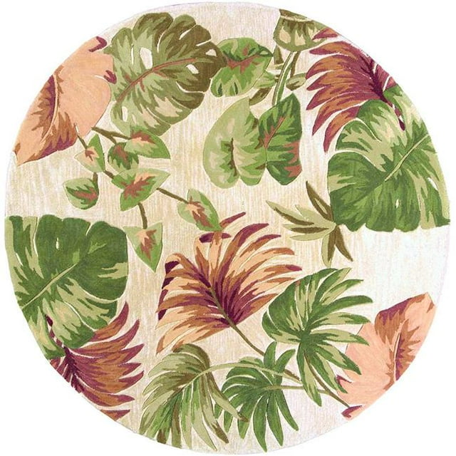 HomeRoots 354153 Tapis Rond en Laine Beige de 5 Pi 6 Po