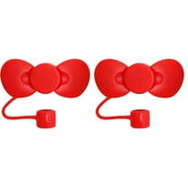 Clearance! 2 Pcs Cute Bow Covers Cap Toppers Tips Compatible With 40/30 Oz Tumbler Cups Reusable Cute Silicone Lids Protectors For 0.4 In/10Mm Ley Cups Accessories