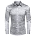 thumbnail image 5 of COOFANDY Mens Silk Button Down Shirts Long Sleeve Dress Shirts Floral Rose Printed Shirts for Men Prom Wedding Party Shirts, 5 of 13
