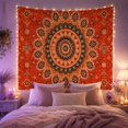 thumbnail image 2 of Terracotta Star Medallion Pattern Tapestry Wall Hanging, 2 of 7