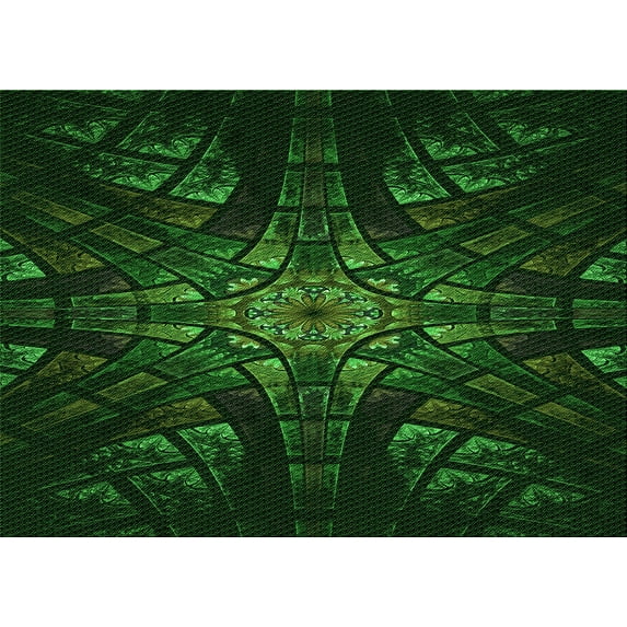 Ahgly Company Machine Washable Indoor Rectangle Transitional Green Area Rugs, 2' x 5'