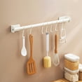 thumbnail image 4 of Colgadores de Ropa Multifuncionales, Soporte Organizador de Almacenamiento, Estante para Utensilios de Cocina, Ganchos para Huecos, Trasero Par Blanco Gloria Perchero montado en la pared, 4 of 8