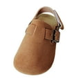 thumbnail image 4 of Almencla Kids Suede Clogs,Walking Shoes Nonslip Adjustable Potato Shoes,Soft Scuff Kids Clogs Children's Fleece Elastic Clogs for Kids , 26, 4 of 8