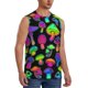 thumbnail image 2 of Fotbe Bright Mushrooms Men's Camiseta sin Mangas Estampada para Hombres, Playera Casual para Gimnasio, Entrenamiento, Playa-X-Large, 2 of 7