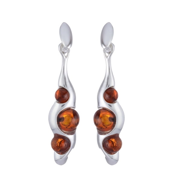 Sterling Silver and Baltic Honey Amber Earrings "Selena"